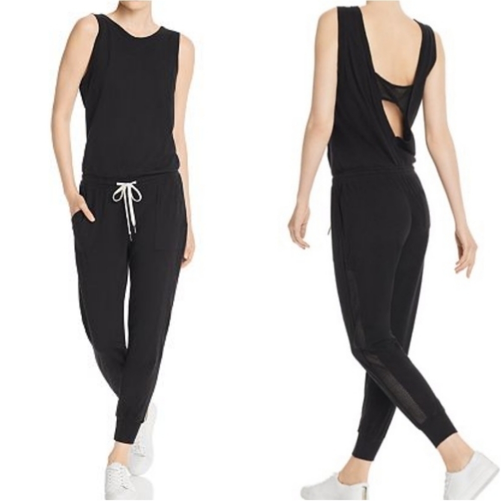 N:Philanthropy Dawn jumpsuit black Cat mesh Lounge Women's Size large NWT